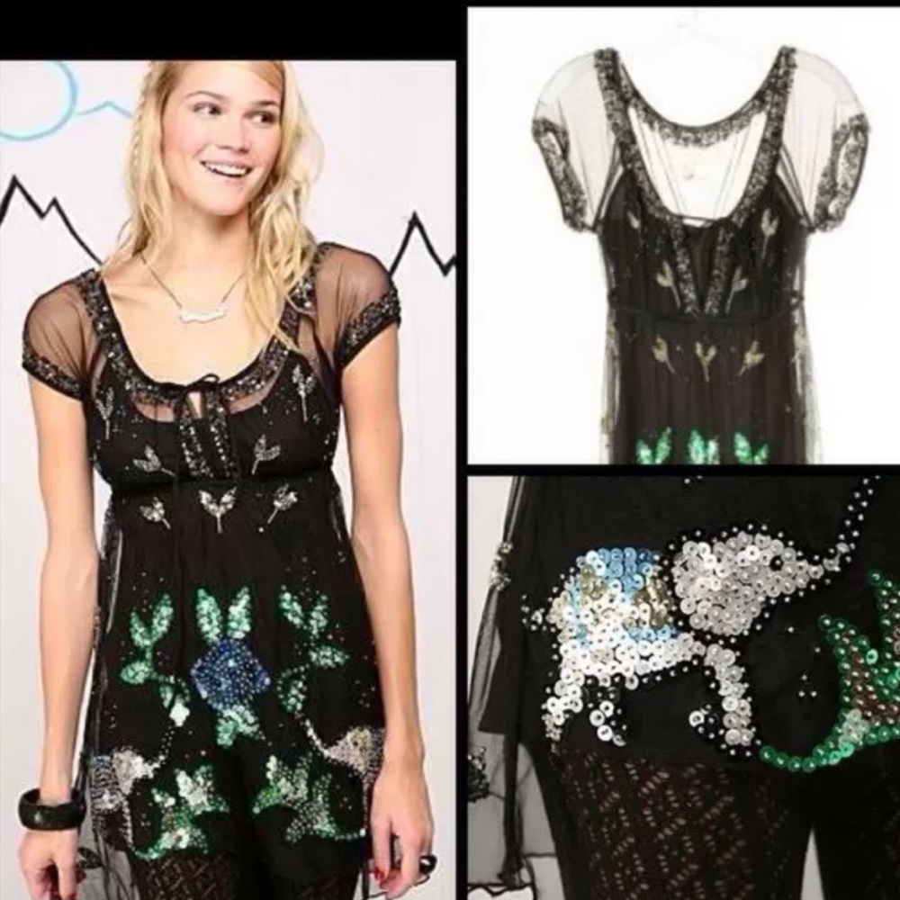 Free People Sequin Elephant Dress
